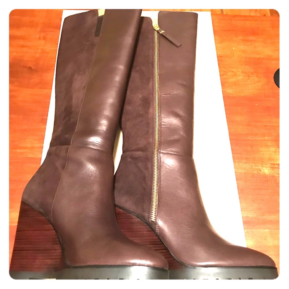 Michael Kors Clara Leather & Suede Wedge Boot